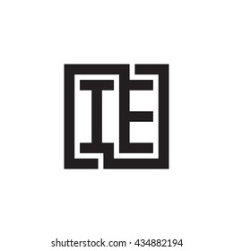IE initial letters looping linked square monogram logo