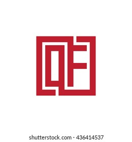 OF initial letters looping linked square logo