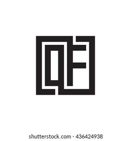 OF initial letters looping linked square monogram logo