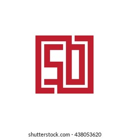 SO initial letters looping linked square logo red