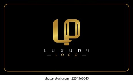 Initial letters LP golden luxury logo design, Gold color letter l and letter p monogram icon.