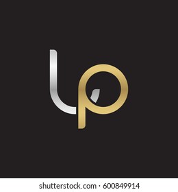 Initial letters lp, round linked overlapping lowercase logo modern design silver gold