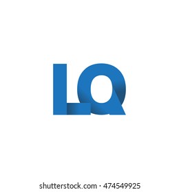 Initial letters LQ overlapping fold logo blue