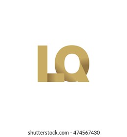 Initial letters LQ overlapping fold logo brown gold