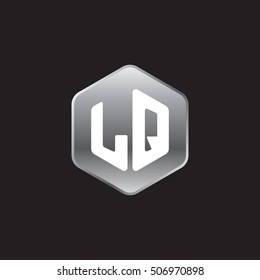 Initial letters LQ rounded hexagon shape silver modern logo