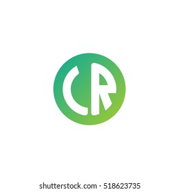 Initial letters LR circle shape green simple logo