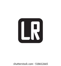 Initial letters LR rounded square shape monogram black simple logo