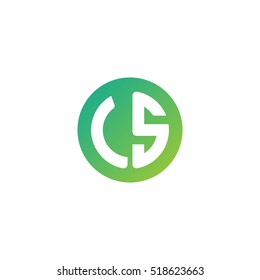 Initial letters LS circle shape green simple logo