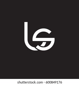 Initial letters ls, round linked overlapping lowercase logo modern design white black background