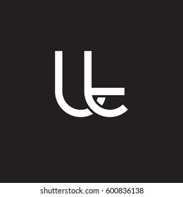 Initial letters lt, round linked overlapping lowercase logo modern design white black background