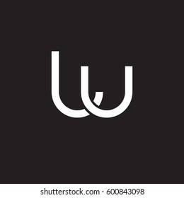 Initial letters lu, round linked overlapping lowercase logo modern design white black background