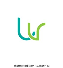 Initial letters lv, round linked overlapping lowercase logo modern design modern green