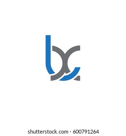 Initial letters lx, round linked overlapping lowercase logo modern design blue gray