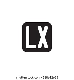 Initial letters LX rounded square shape monogram black simple logo