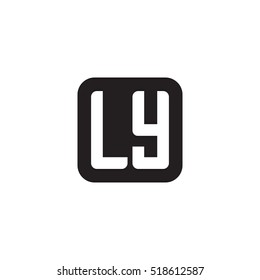 Initial letters LY rounded square shape monogram black simple logo