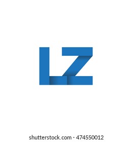 Initial letters LZ overlapping fold logo blue
