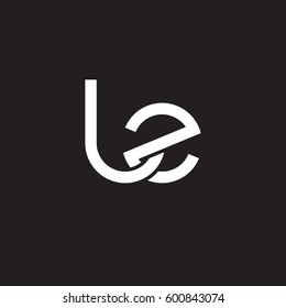Initial letters lz, round linked overlapping lowercase logo modern design white black background