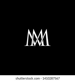 Initial letters M MM linked monogram logo vector. Business logo monogram with two overlap letters isolated on white background.