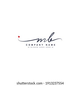 Initial Letters MB Logo - Handwritten Signature Logo