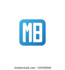 Initial letters MB rounded square shape blue simple logo
