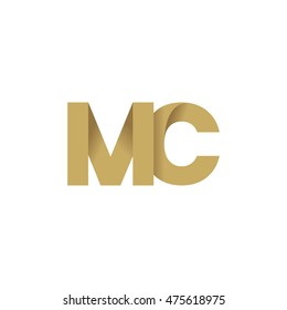 Initial letters MC overlapping fold logo brown gold