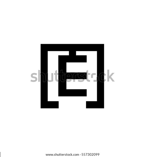 Initial Letters Me Em Black Linked Stock Vector (Royalty Free) 557302099