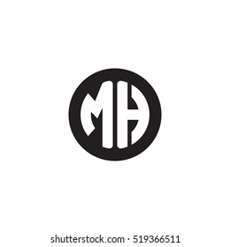 Initial Letters Mh Circle Shape Monogram Stock Vector (Royalty Free ...