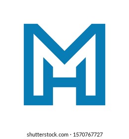 Initial letters MH modern logo template