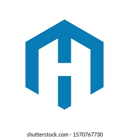 Initial letters MH modern logo template