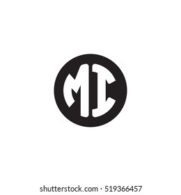 Initial letters MI circle shape monogram black simple logo