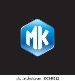 Initial Letters Mk Rounded Hexagon Shape Stock Vector (Royalty Free ...