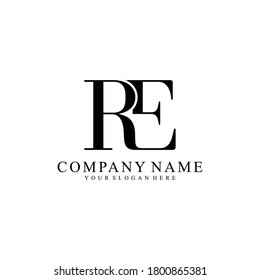 RE Initial Letters Monogram Logo