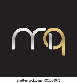 Initial letters mq, round linked overlapping chain shape lowercase logo modern design silver gold