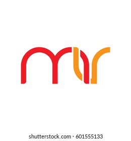 Initial letters mv, round linked overlapping chain shape lowercase logo modern design red orange