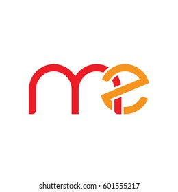 Initial letters mz, round linked overlapping chain shape lowercase logo modern design red orange