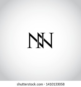 Initial letters N NN linked monogram logo vector. Business logo monogram with two overlap letters inside circle isolated on white background.