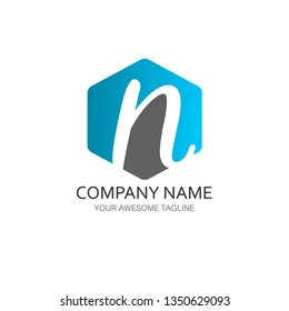 Initial letters N rounded 