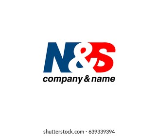initial letters N & S logo template vector