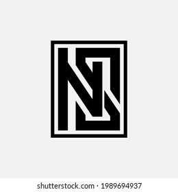 Initial letters N, S, NS or SN overlapping, interlocked monogram logo, black color on white background