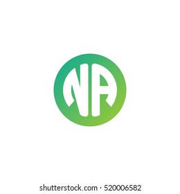 Initial letters NA circle shape green simple logo