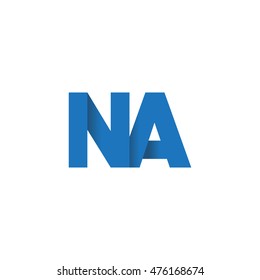 Initial letters NA overlapping fold logo blue