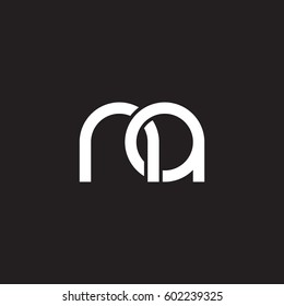Initial letters na, round overlapping lowercase logo modern design white black background