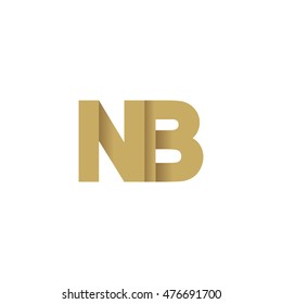 Initial letters NB overlapping fold logo brown gold