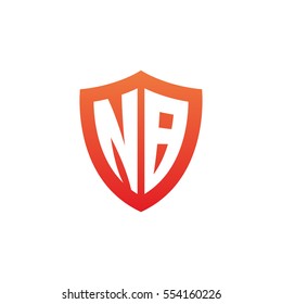 Initial letters NB shield shape red simple logo