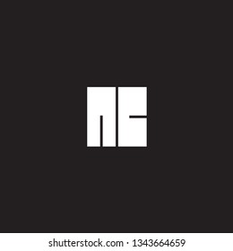 Initial letters NC box black simple logo.  Background black.