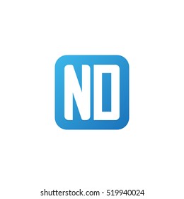 Initial letters ND rounded square shape blue simple logo
