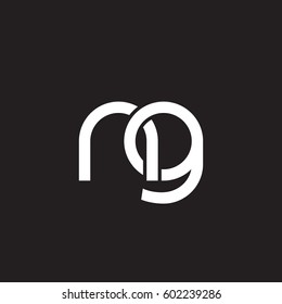 Initial letters ng, round overlapping lowercase logo modern design white black background