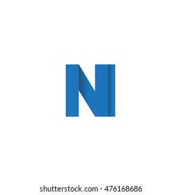 Initial letters NI overlapping fold logo blue