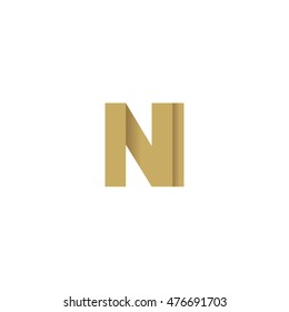Initial letters NI overlapping fold logo brown gold