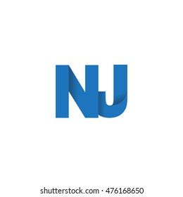 Initial Letters Nj Overlapping Fold Logo Stock Vector (Royalty Free ...